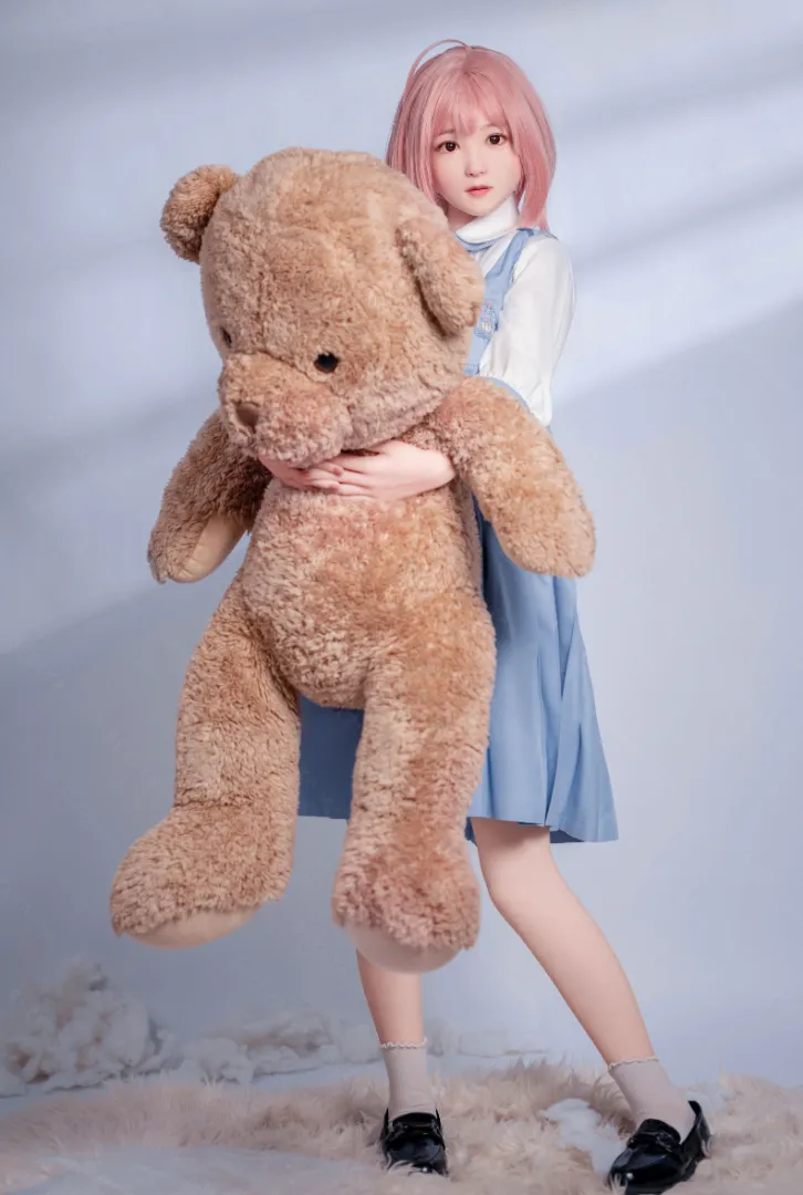160cm (5ft3) B-Cup Ringan Silikon Patung Seks, Kepala Hyacinth